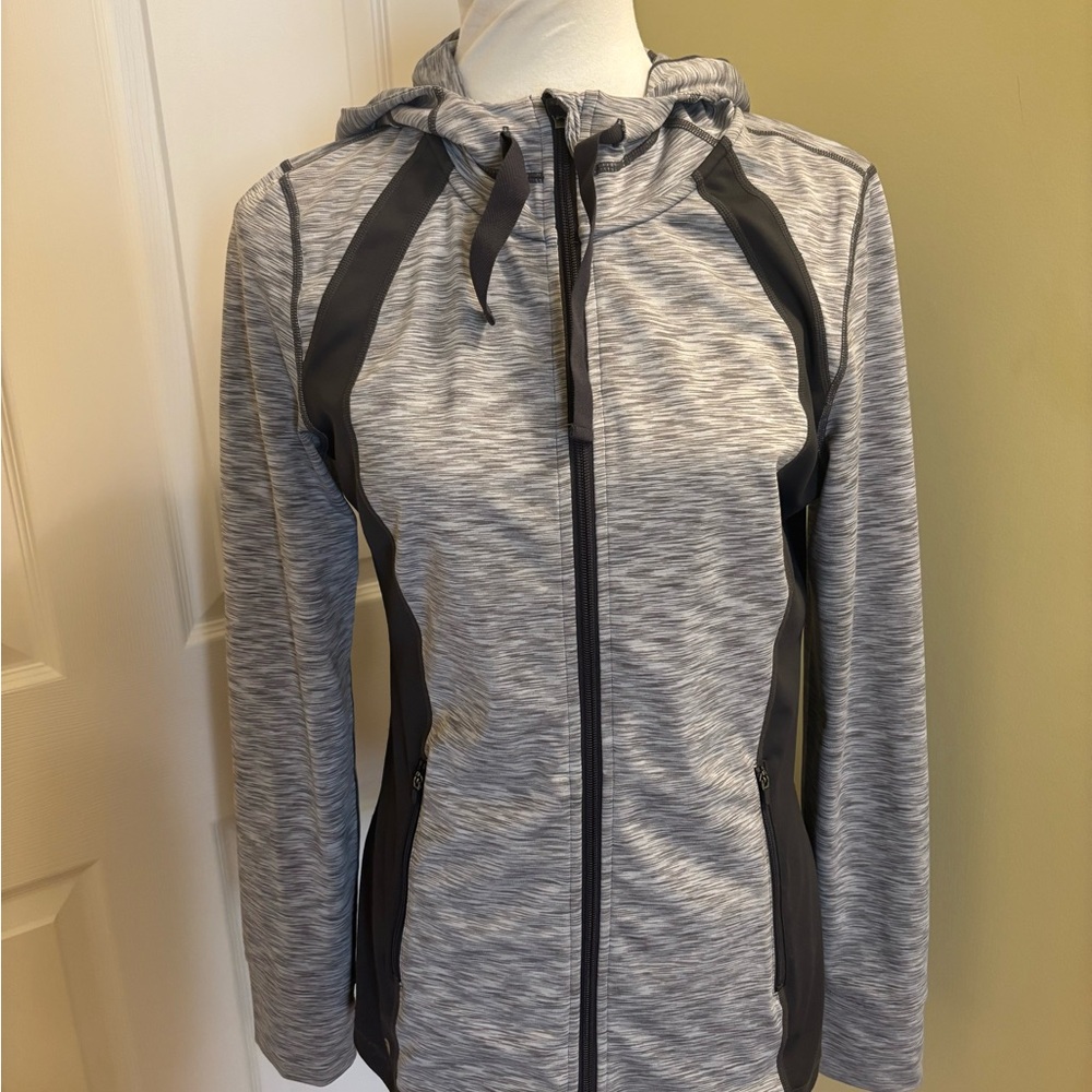 Ideology Gray and Black Zip Up Hoodie